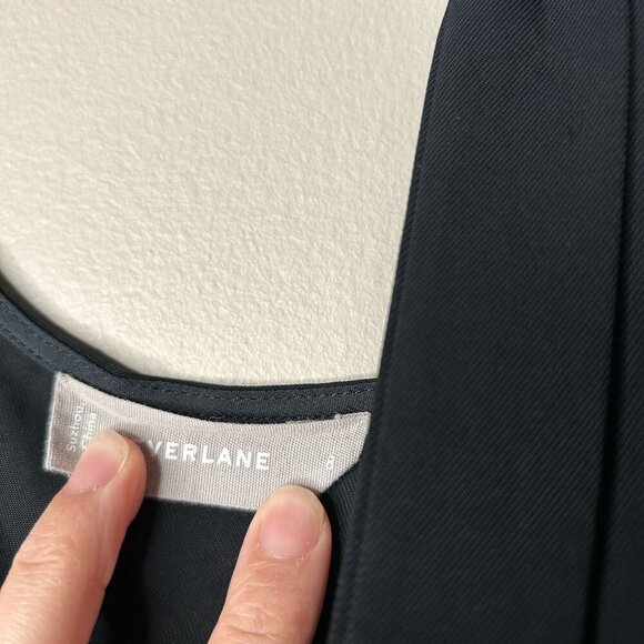 Everlane Black GoWeave Japanese Essential Wrap Midi Dress Women's Size 8 - Picture 5 of 8